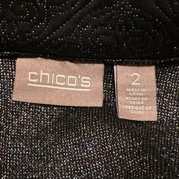 Chico's Quilted Black Career Blazer Jacket Women's Size M Medium - Picture 2 of 8